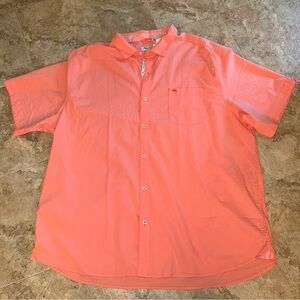 Tommy Bahama Men's Vibrant Coral Button Down short sleeve Shirt